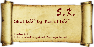 Skultéty Kamilló névjegykártya